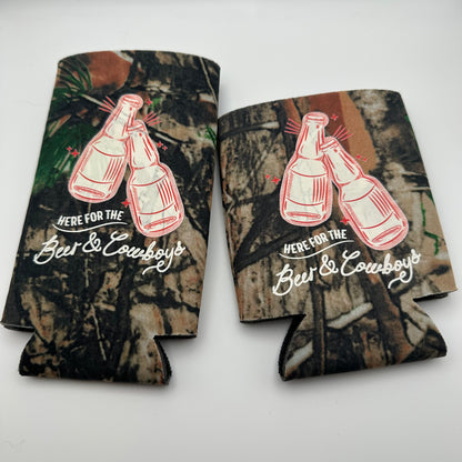 Beer and cowboys camo beer sleeve