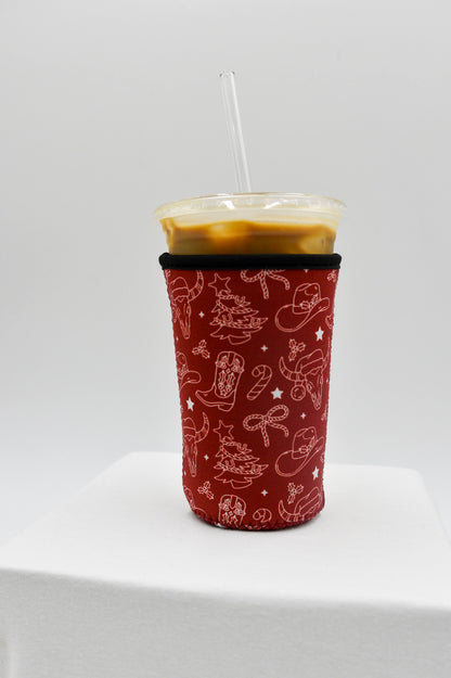 Western Christmas Coffee Koozie
