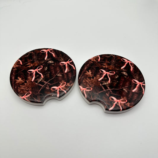 Camo Bow Car Coasters