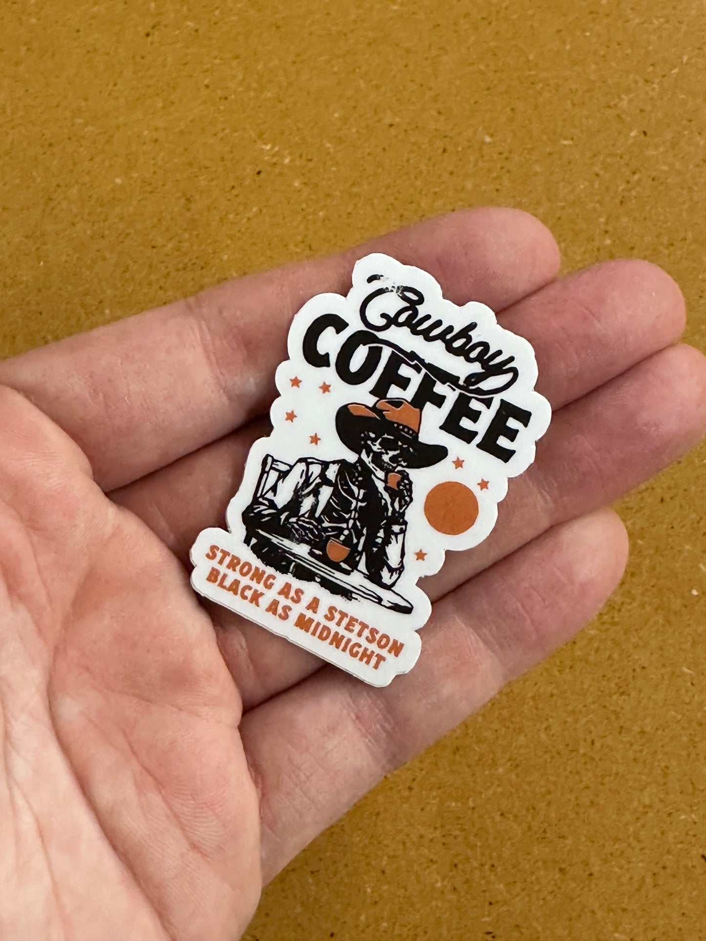 Cowboy coffee sticker
