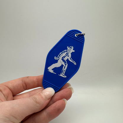 Cowboy Bigfoot motel keychain | western keychain