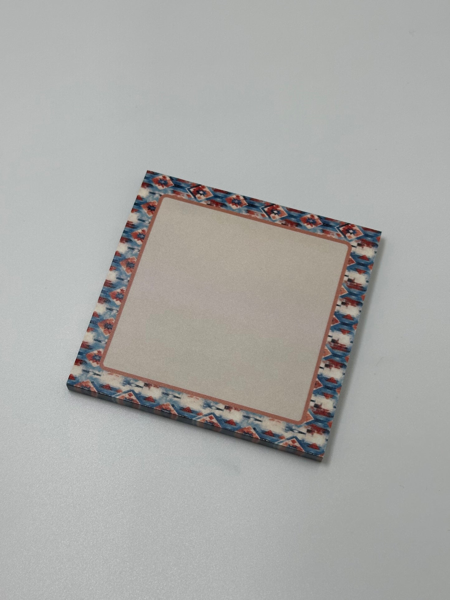 Blue aztec small post-it note pad | western todo list