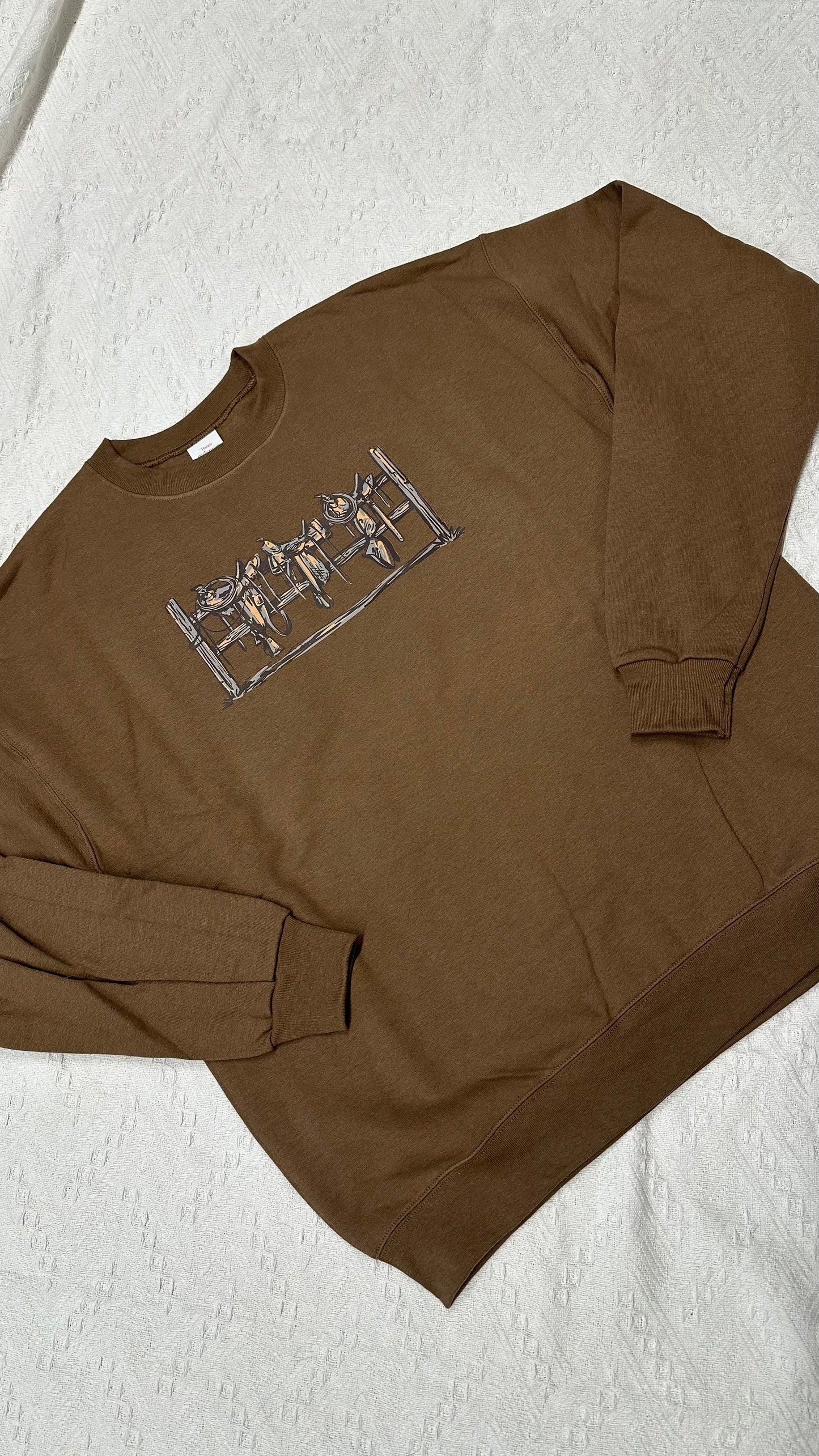 Saddles Up Colored Crewneck - Western Tack Sweatshirt