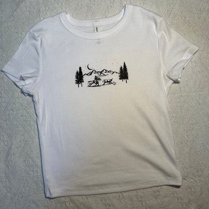 Mountain roping baby tee