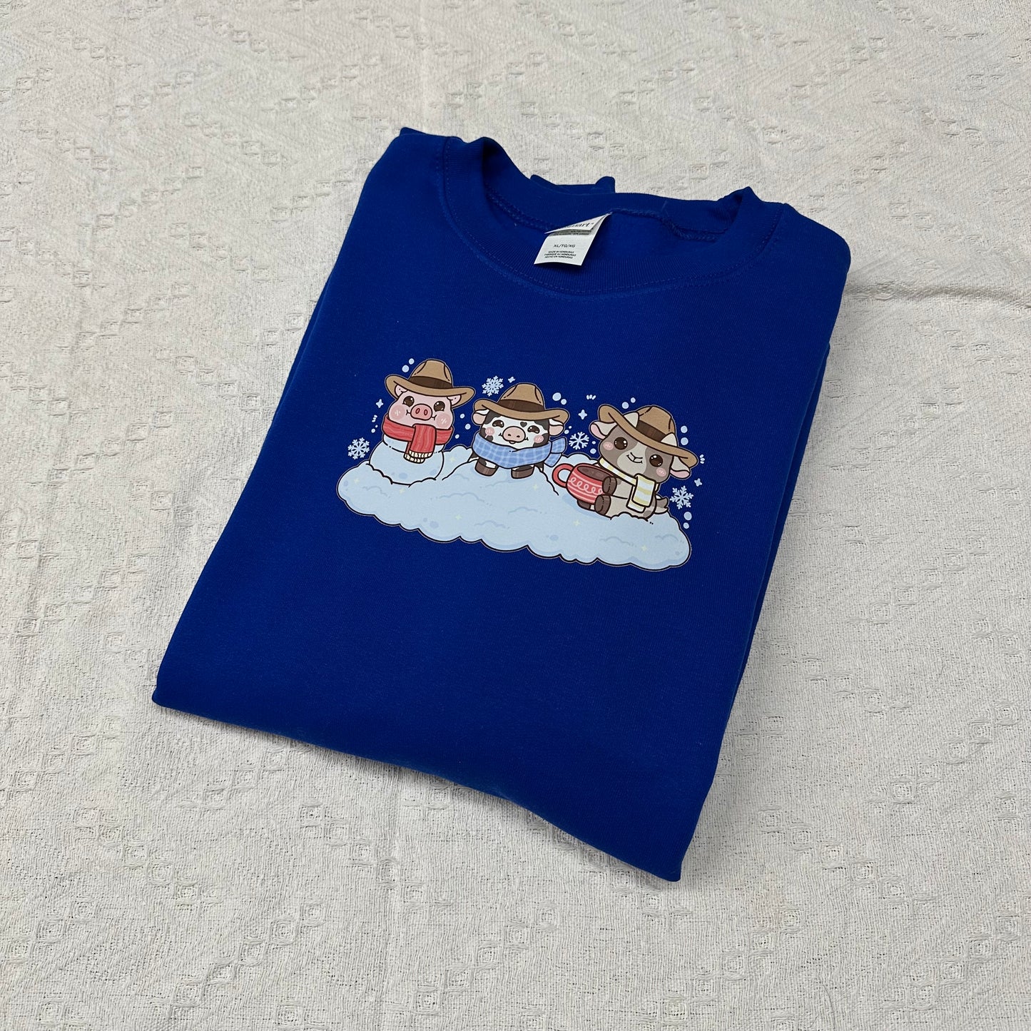 Winter farm animals crewneck | Cowboy Christmas sweatshirt