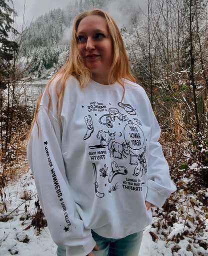 Mind Your Manners Western Graphic Crewneck | Stay Ranch Ready Sweatshirt