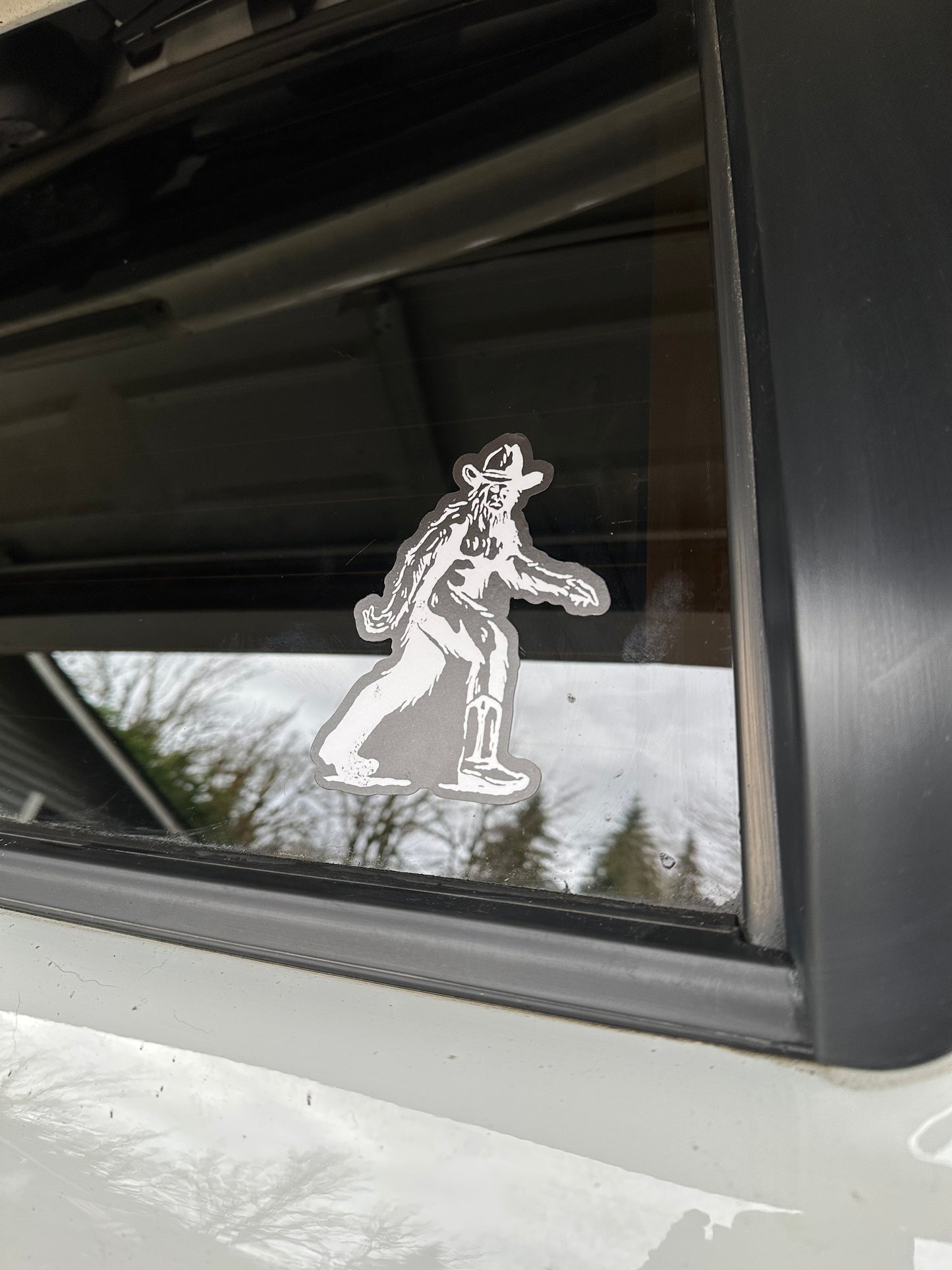 Cowboy Bigfoot bumper sticker | western car sticker