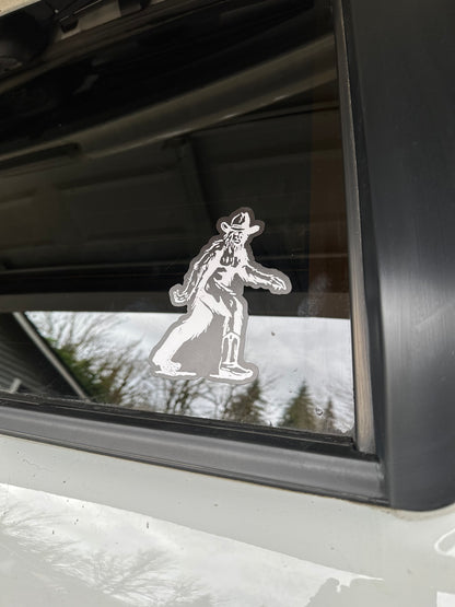Cowboy Bigfoot bumper sticker | western car sticker