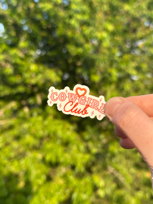Cowgirl club sticker