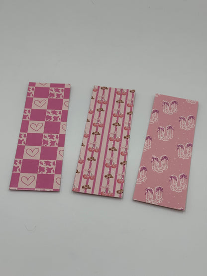 Cowgirl bookmark pack | western pink bookmarks