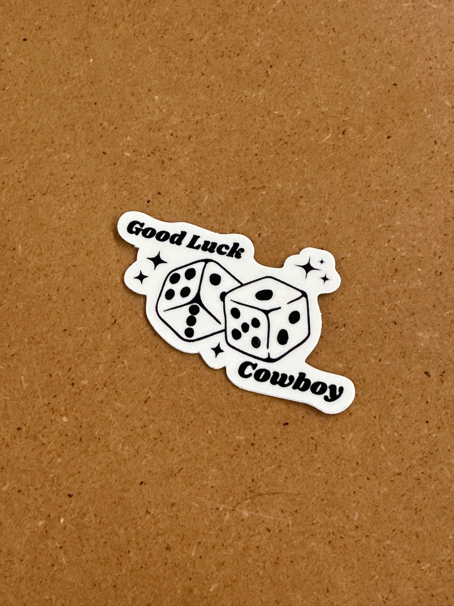 Good luck cowboy dice sticker