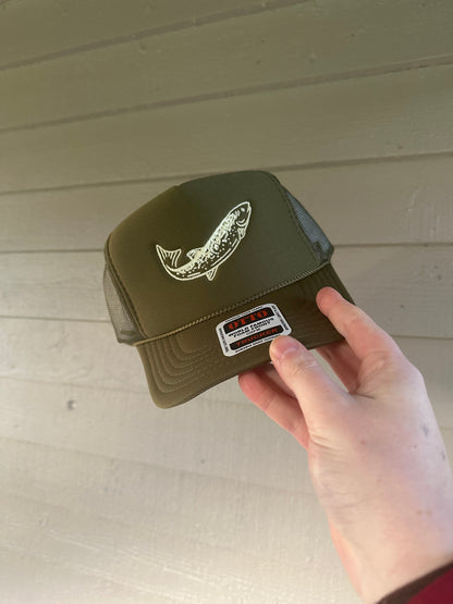 Fish Embroidered Trucker Hat | Otto & Richardson 112