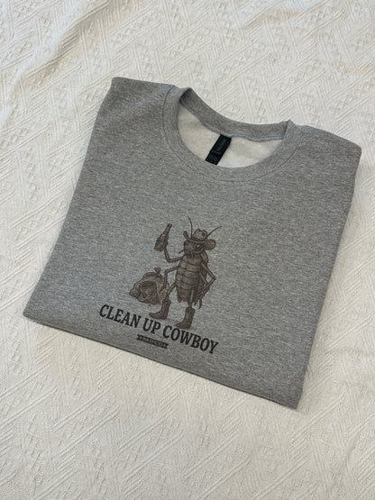 Clean Up Cowboy Crewneck Sweatshirt – Western Graphic Gildan Unisex