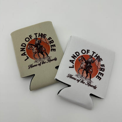 Land of the free can coozie | western koozie