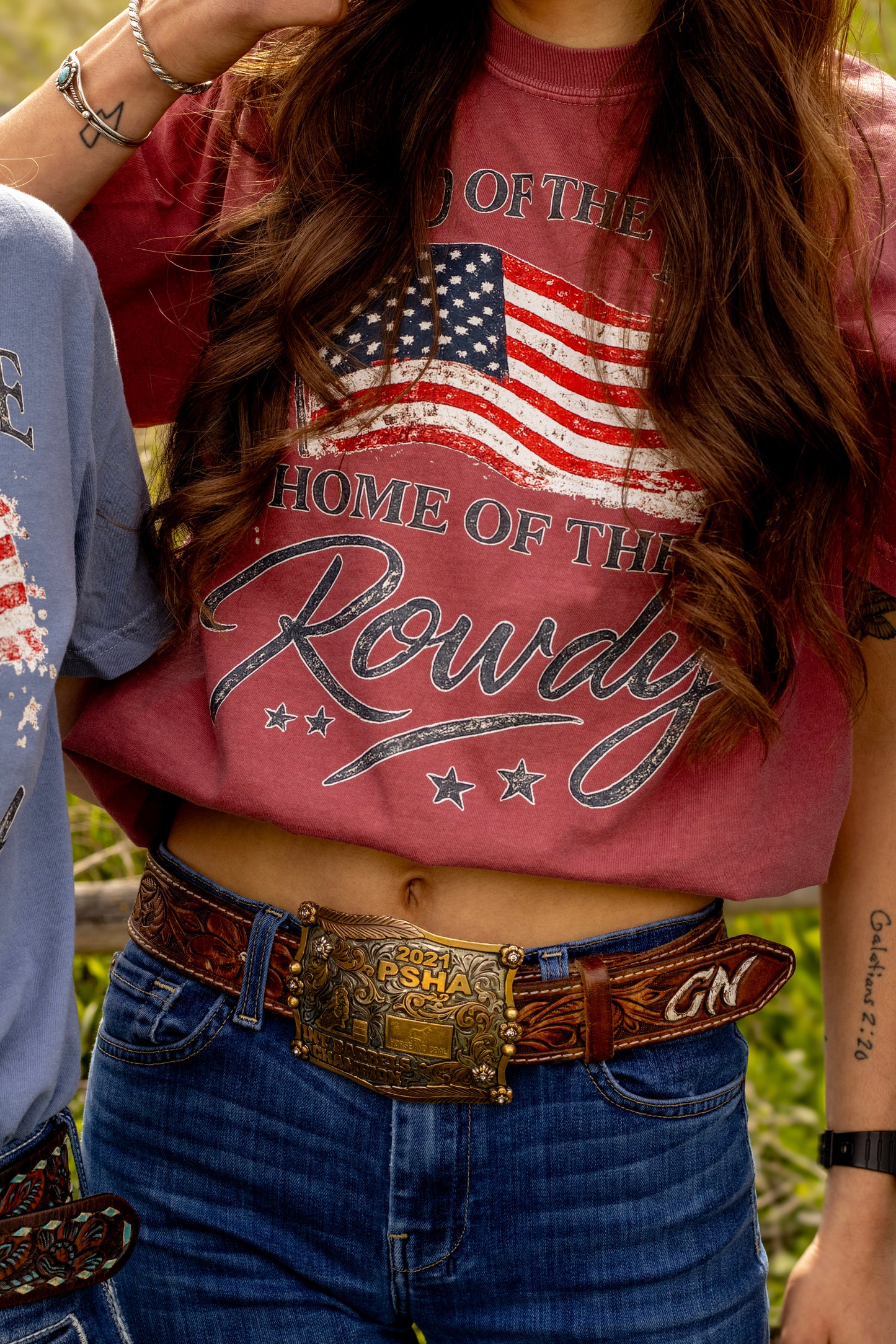 Land of the Free Home of the Rowdy Comfort Colors Tee | Patriotic Western Graphic Tee | Americana 4th of July Shirt