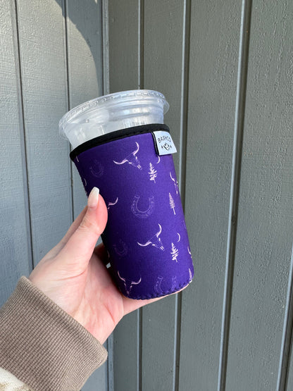 Dark Skull Pattern Coffee Sleeve | Western Pattern Coffee Koozie