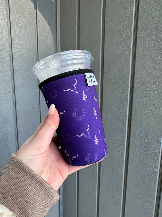Dark Skull Pattern Coffee Sleeve | Western Pattern Coffee Koozie