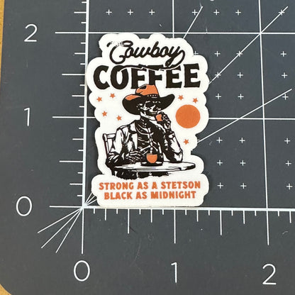 Cowboy coffee sticker