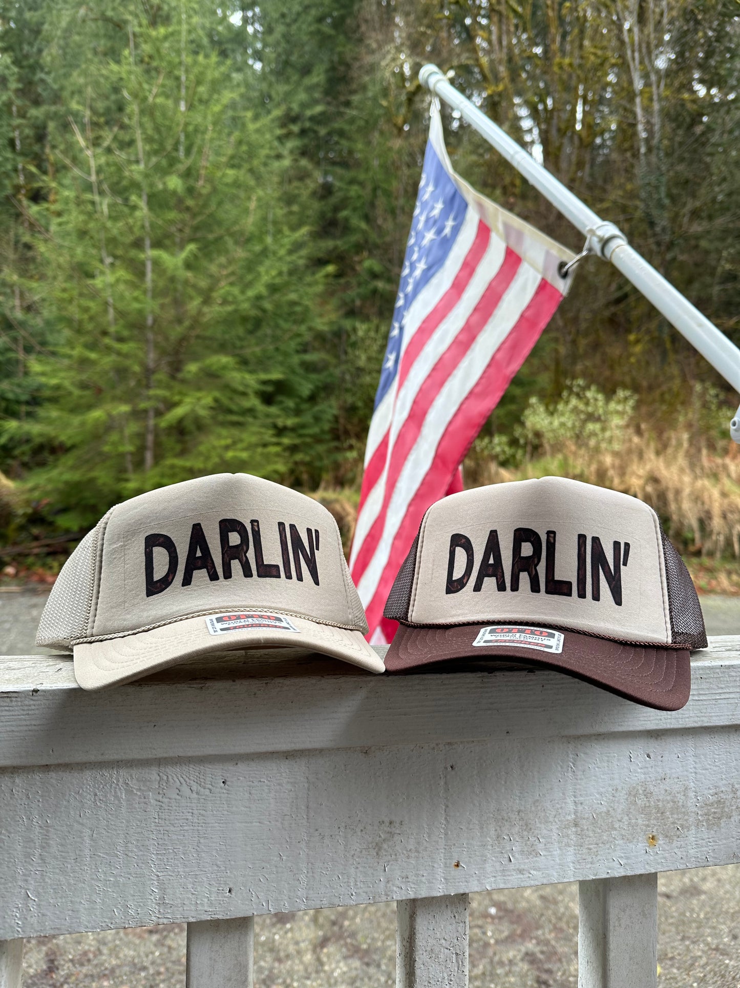 Camo Darlin’ trucker hat | fun western camo hat