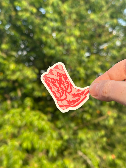 Pink boot sticker