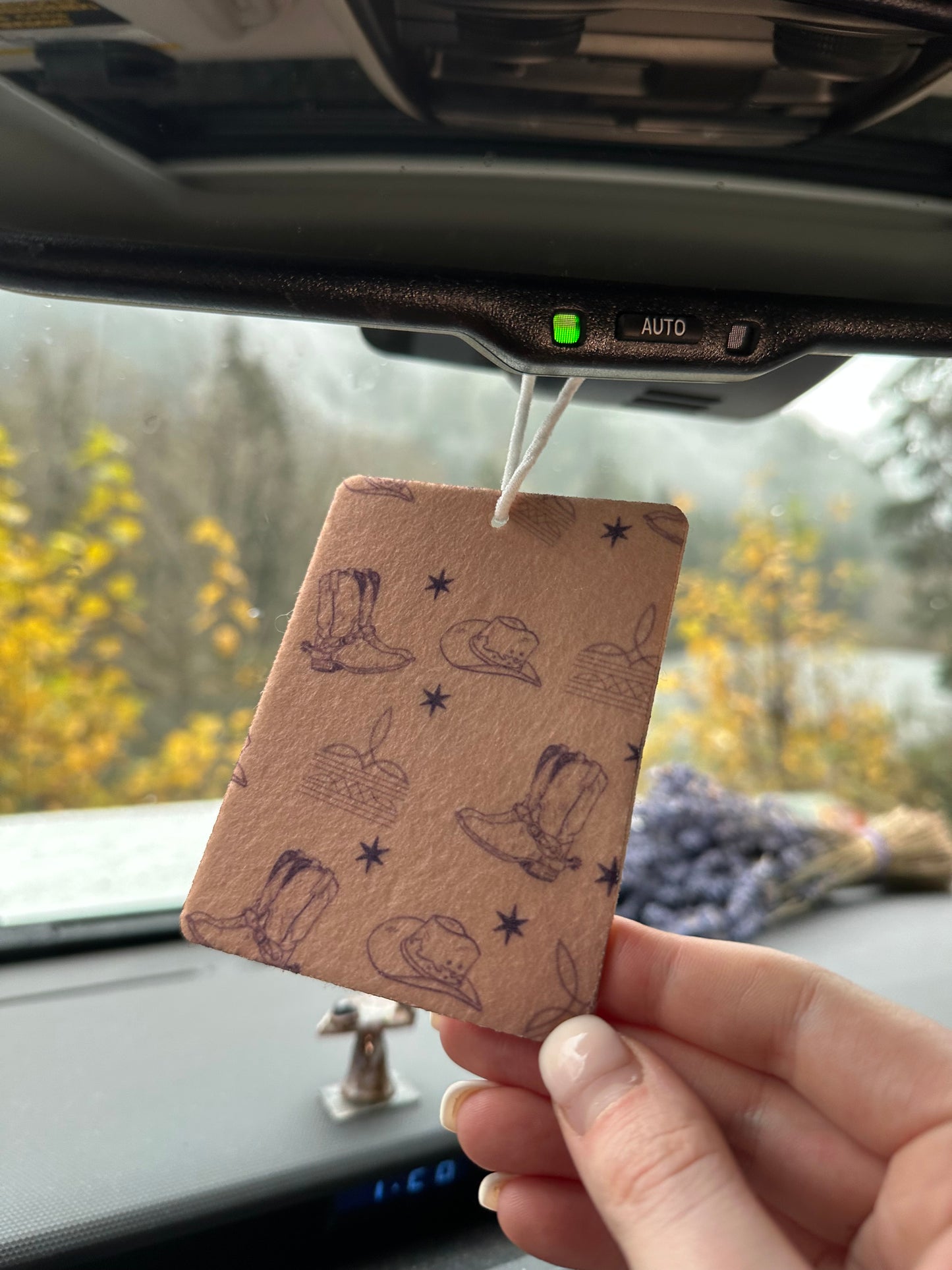 Neutral cowboy hat car air freshener | western air freshener