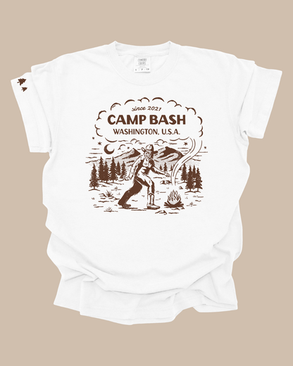 Camp BASH Bigfoot Comfort Colors® T-Shirt – PNW Sasquatch Camping Graphic