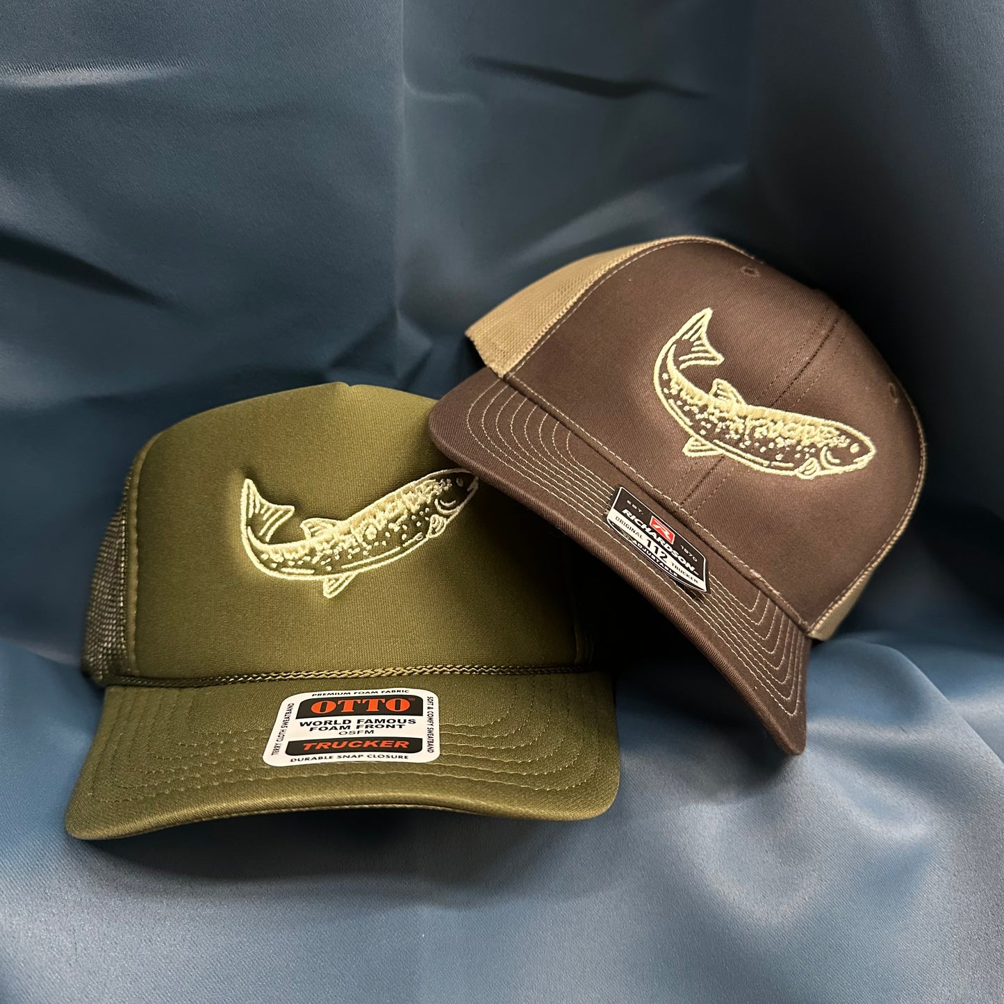 Fish Embroidered Trucker Hat | Otto & Richardson 112