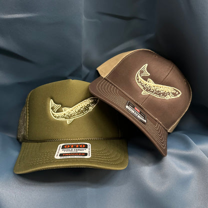 Fish Embroidered Trucker Hat | Otto & Richardson 112