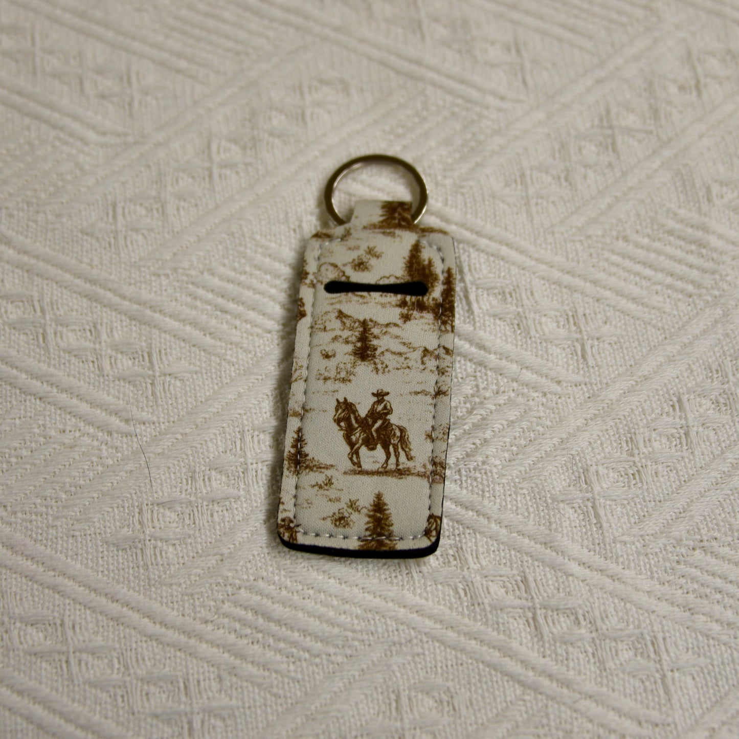 Chapstick Holder Keychain – Cow Print, Camo Pink Bow, Cowboy Toile, & Barn Toile