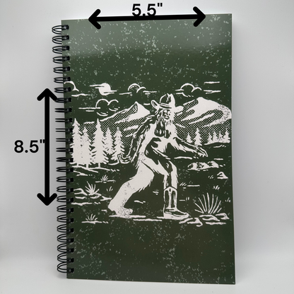 Cowboy Bigfoot western college lined Notebook | 5.5x8.5” A5 notebook
