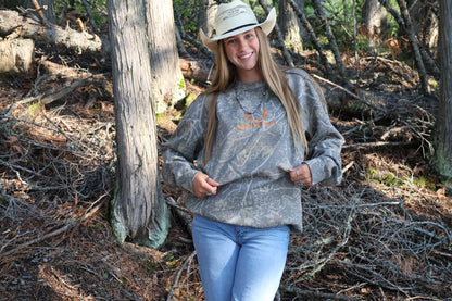 Respect the Locals Embroidered Camo Crewneck