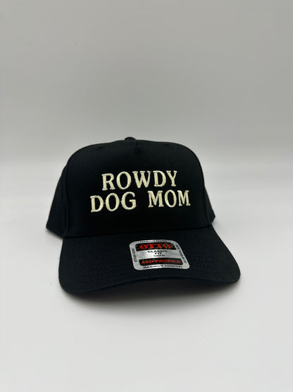 Rowdy Dog Mom Hat – Embroidered Black Trucker Cap for Dog Lovers & Western Style Moms
