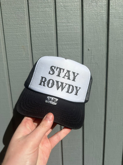 Black Stay Rowdy Trucker Hat
