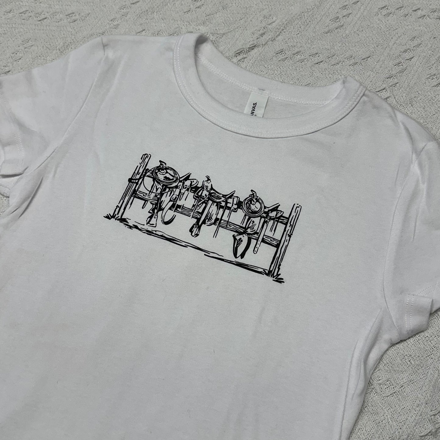 Saddles Up Cropped Tee - Western Tack Tee