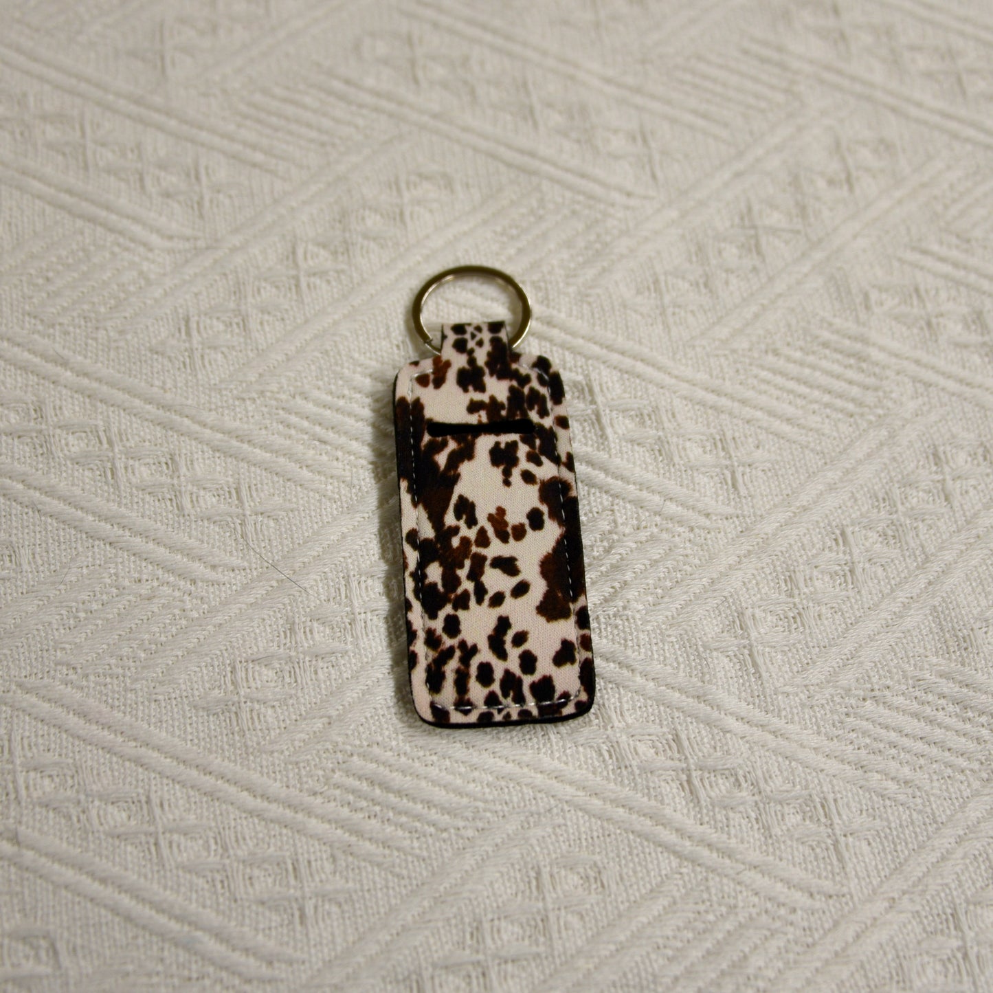 Chapstick Holder Keychain – Cow Print, Camo Pink Bow, Cowboy Toile, & Barn Toile