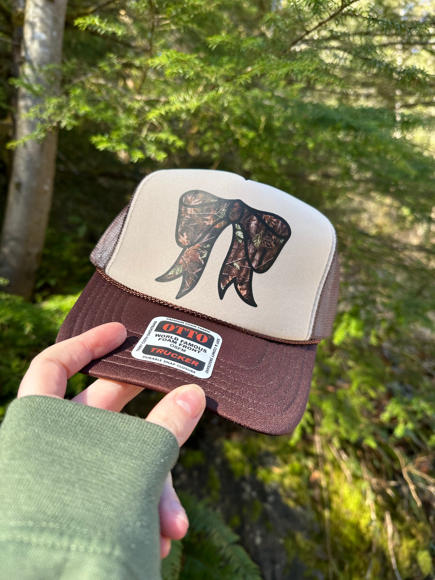 Camo bow trucker hat | fun western camo hat