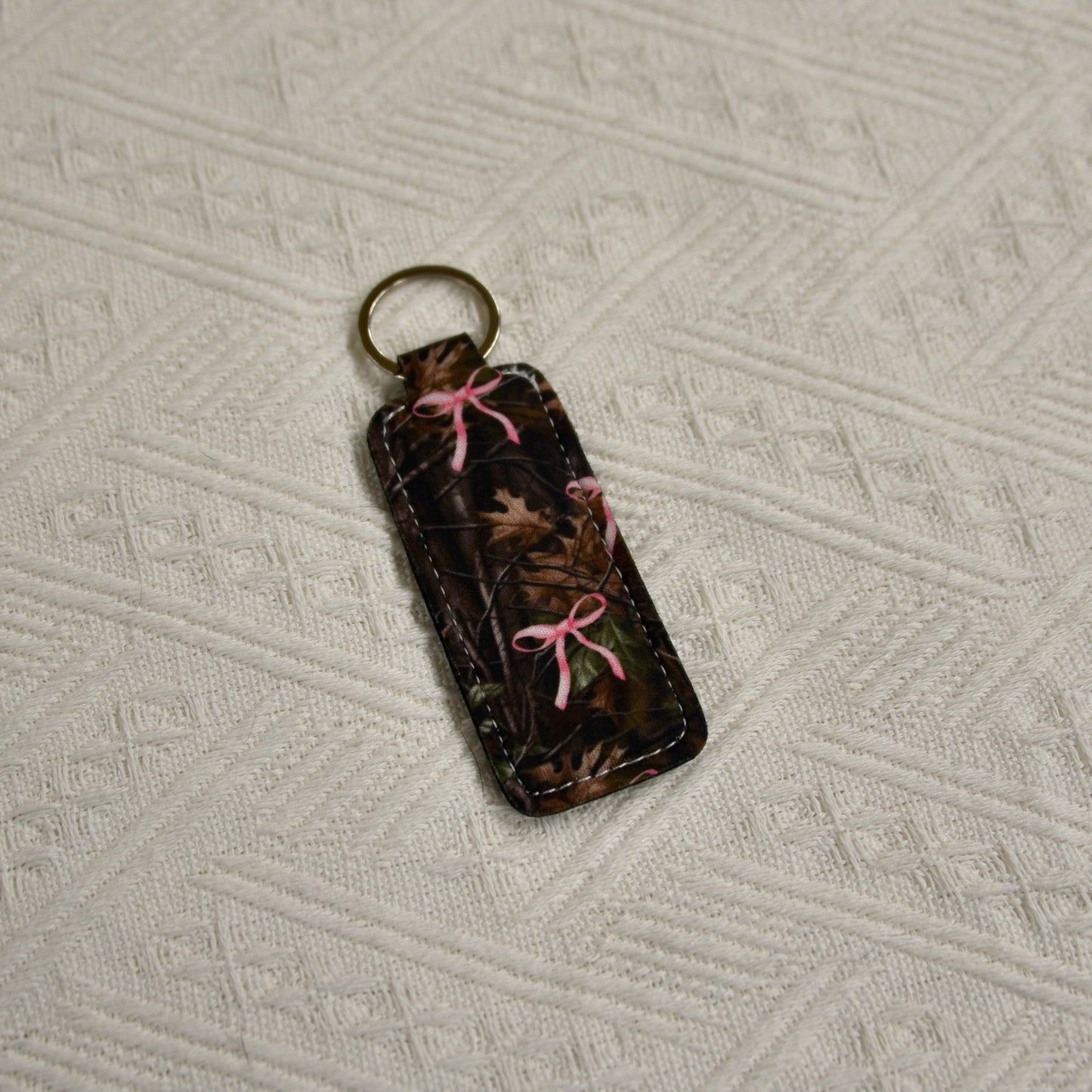 Chapstick Holder Keychain – Cow Print, Camo Pink Bow, Cowboy Toile, & Barn Toile