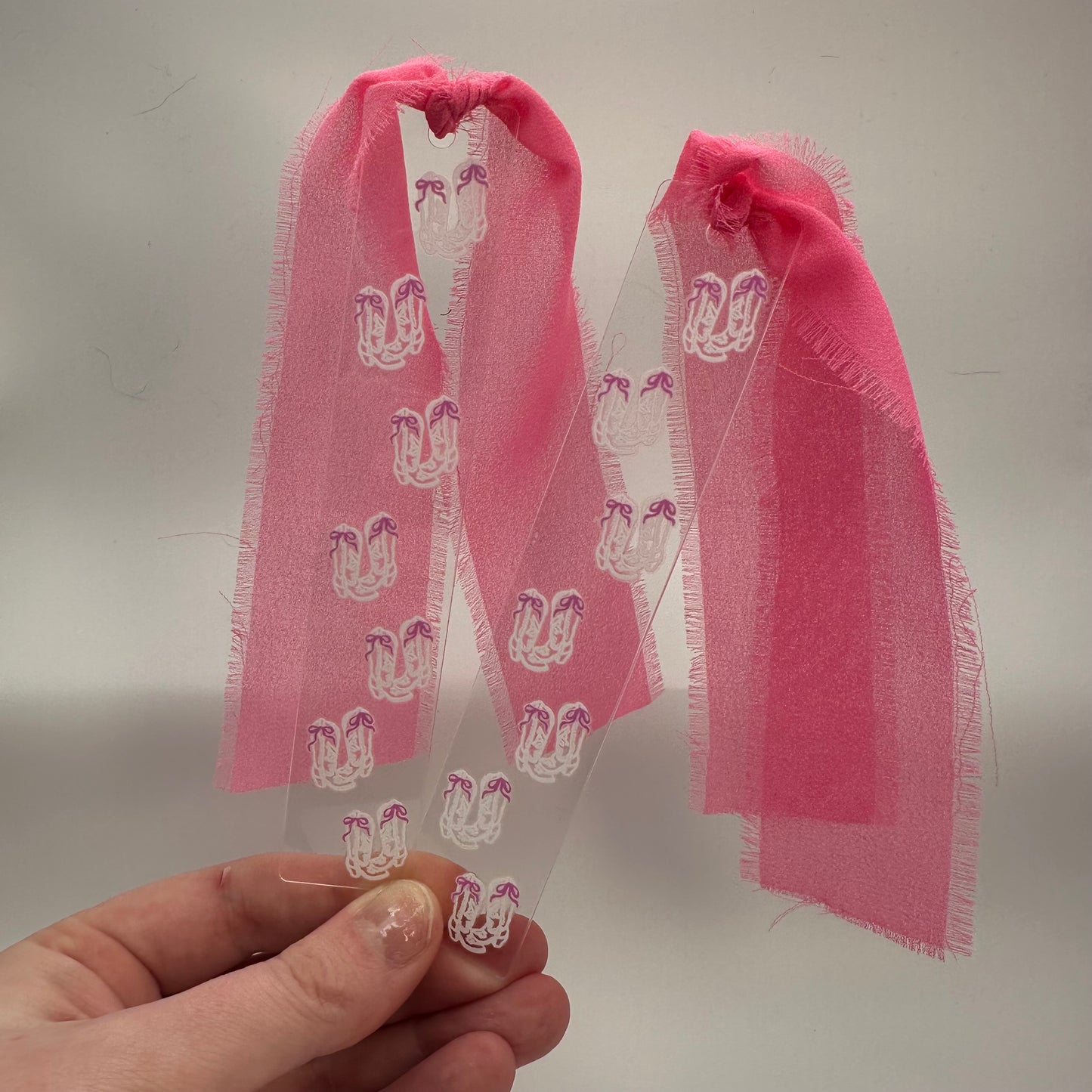 Pink Boots Acrylic Bookmark | Western Bookmark