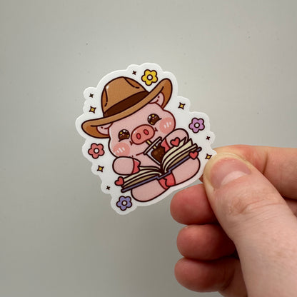 Cowboy piggy sticker | coffee sticker | book sticker | western sticker