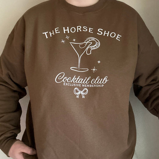 The Horse Shoe Cocktail CLub Crewneck | Western Sweatshirt