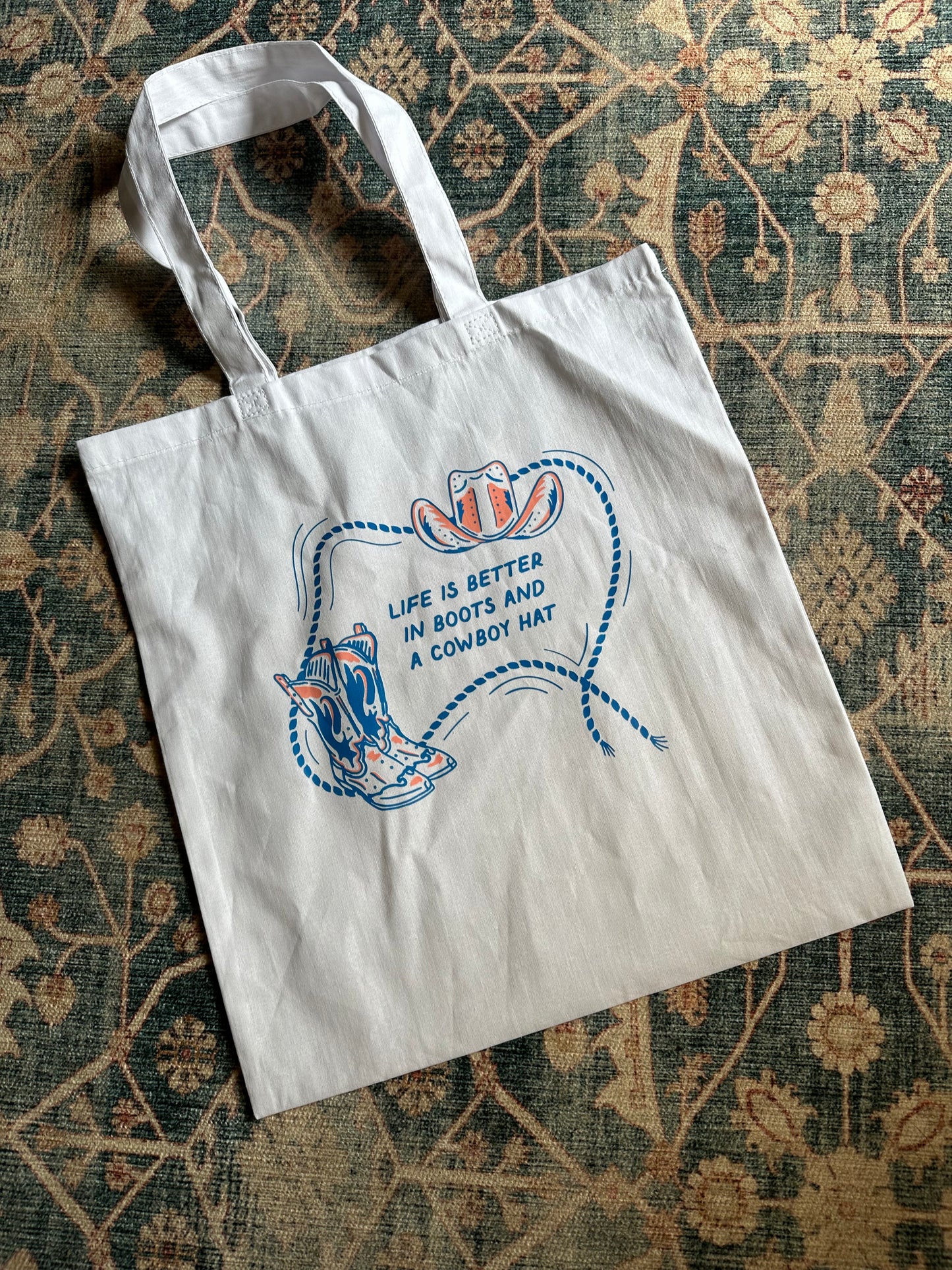 Boots and hat tote bag | Western tote bag | tote bag | book bag