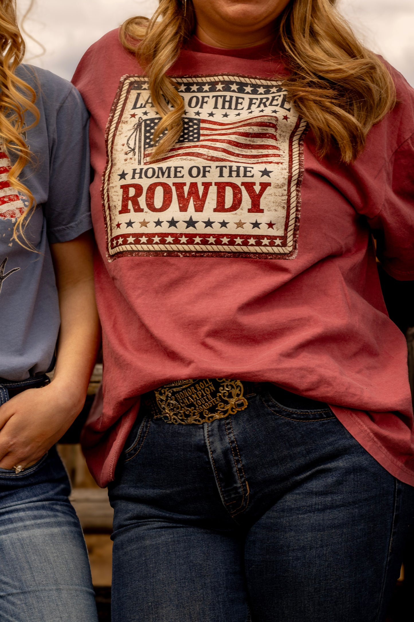 Land of the Free Home of the Rowdy Comfort Colors Tee | Patriotic Western Shirt | Vintage Americana Graphic Tee