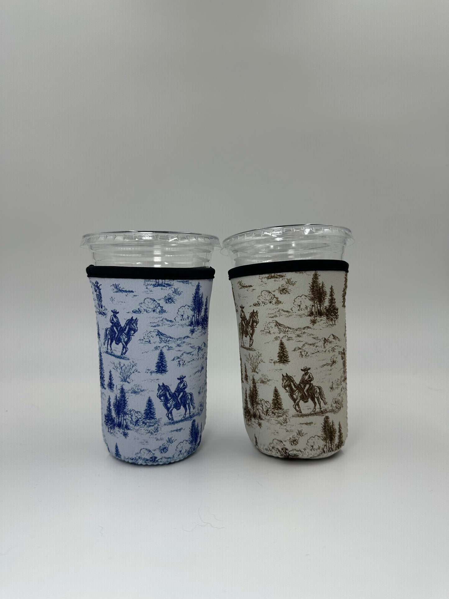 Western Golden Cowboy Coffee Sleeve | Reusable Neoprene Iced Coffee Cup Cover (16–24oz)