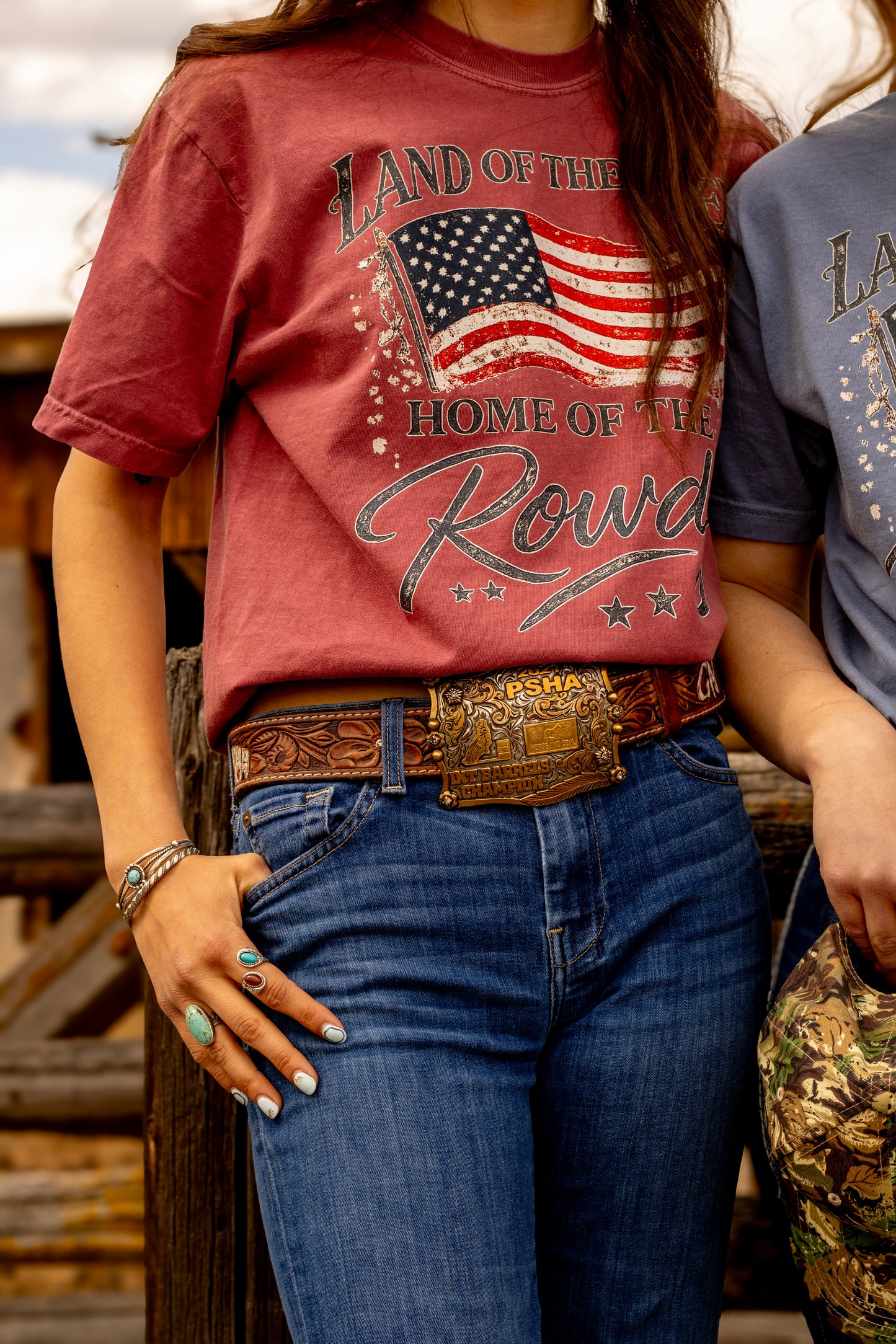 Land of the Free Home of the Rowdy Comfort Colors Tee | Patriotic Western Graphic Tee | Americana 4th of July Shirt