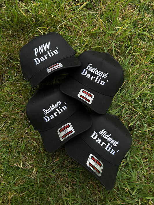 Darlin’ Trucker Hats – PNW, Midwest, Southern & East Coast Embroidered Caps