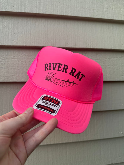 River Rat Foam Trucker Hat | Vintage Fishing & Lake Hat