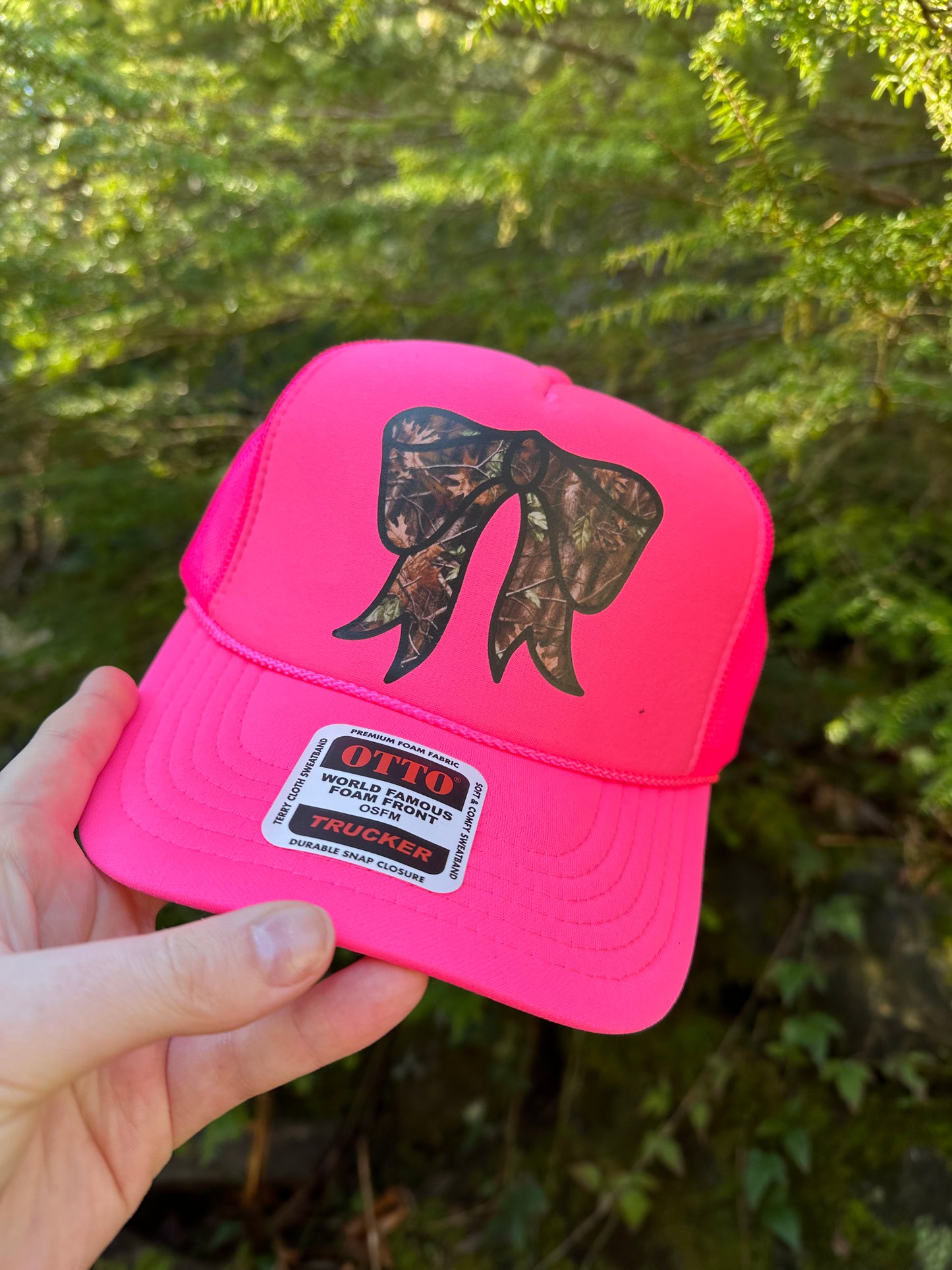 Camo bow trucker hat | fun western camo hat