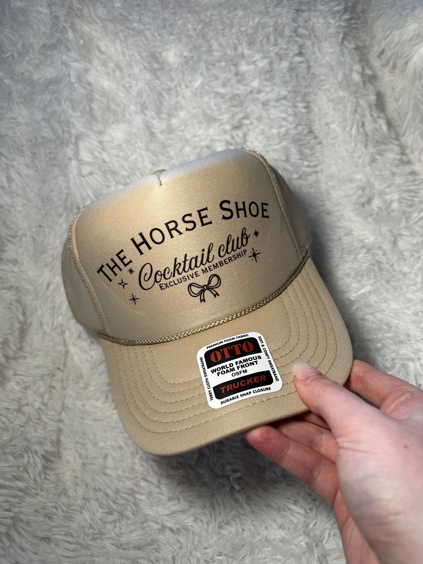 The Horse Shoe Cocktail Club Trucker Hat | Western drink hat
