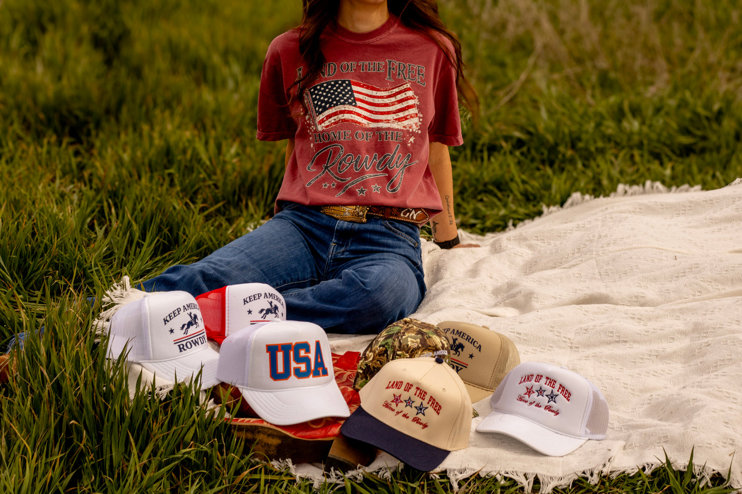 Land of the Free Home of the Rowdy Comfort Colors Tee | Patriotic Western Graphic Tee | Americana 4th of July Shirt