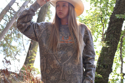 Respect the Locals Embroidered Camo Crewneck